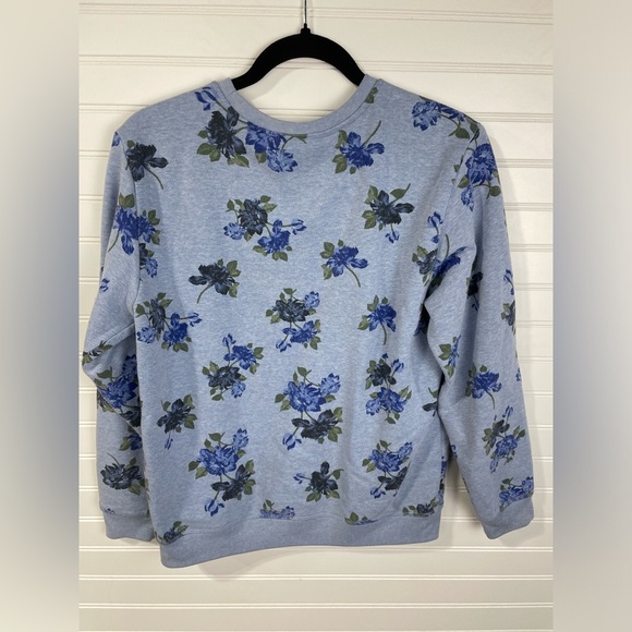 Karen Scott Blue Floral Sweater Petite Medium Women’s - Picture 4 of 6